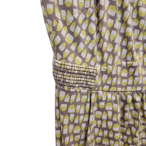 Boden Scoop Neck Above The Knee Margot Jersey Dress Pockets Yellow Geo Size 2P - Picture 6 of 11